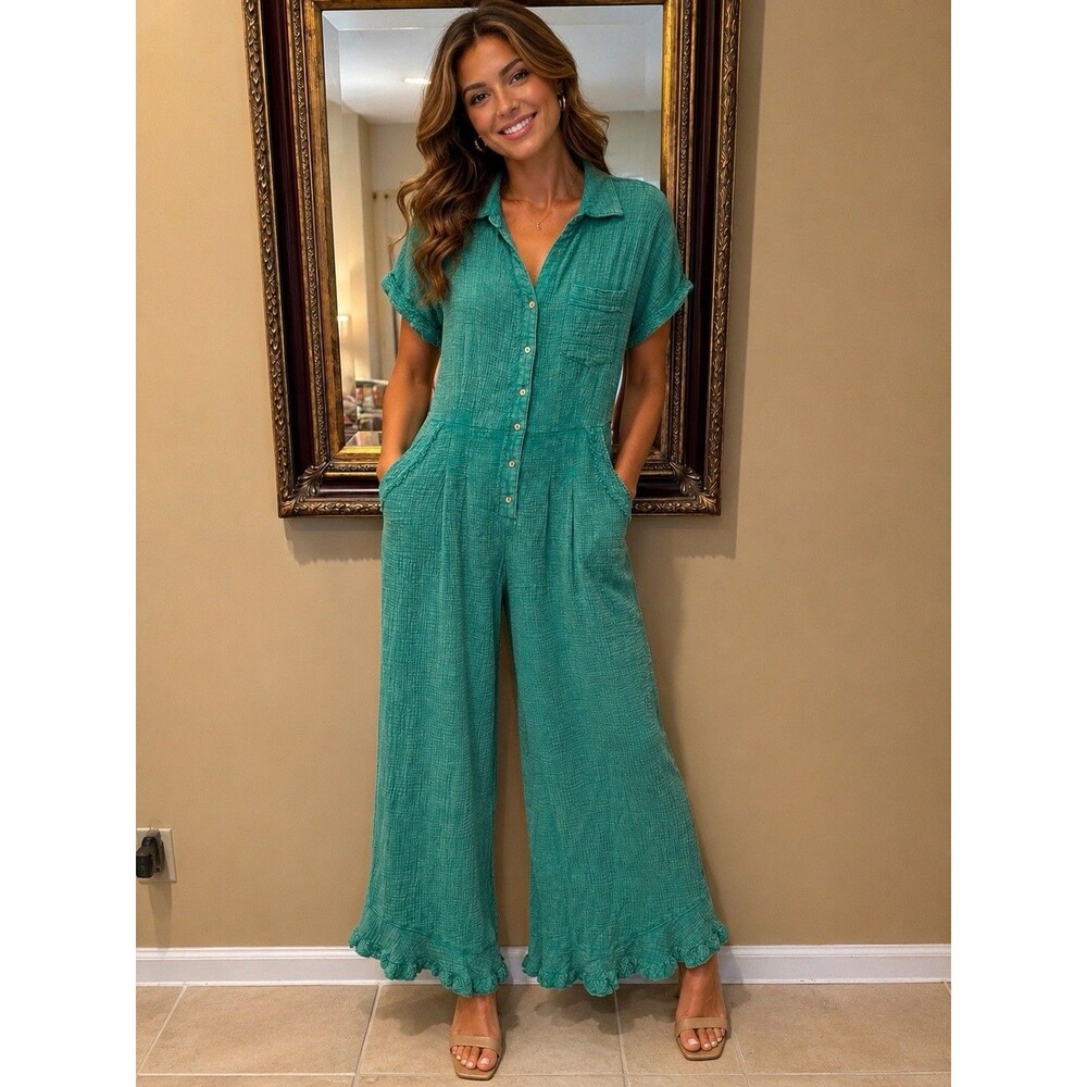 NWT- Umgee Jumpsuit Kelly Green Size Med